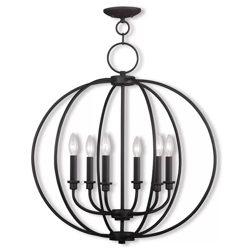 6-Light Globe Chandelier Brushed Nickel Q10741