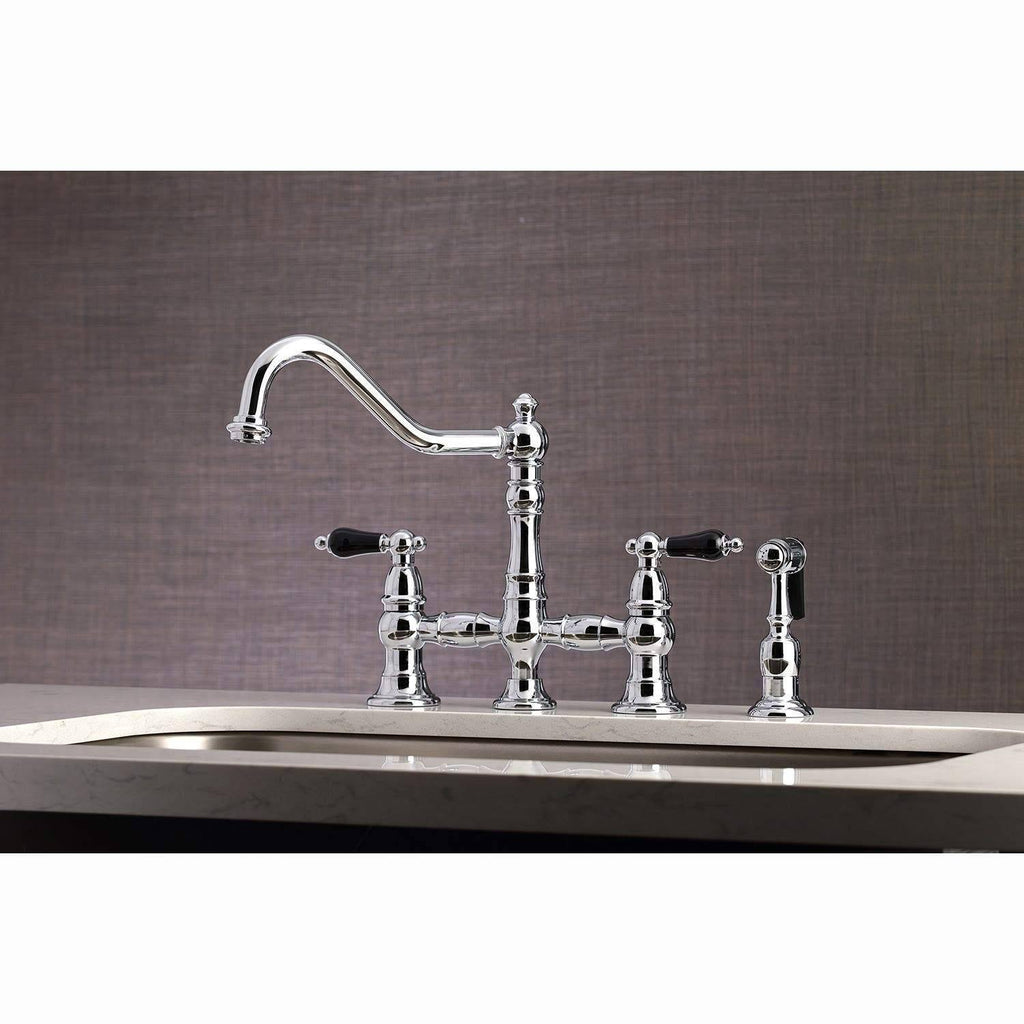 Polished Chrome Kitchen Faucet with Brass Sprayer F457761