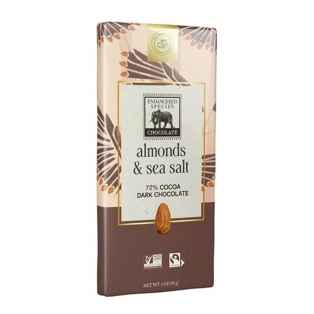 Dark Chocolate with Sea Salt & Almonds, 3 Ounce (Pack of 12) O511