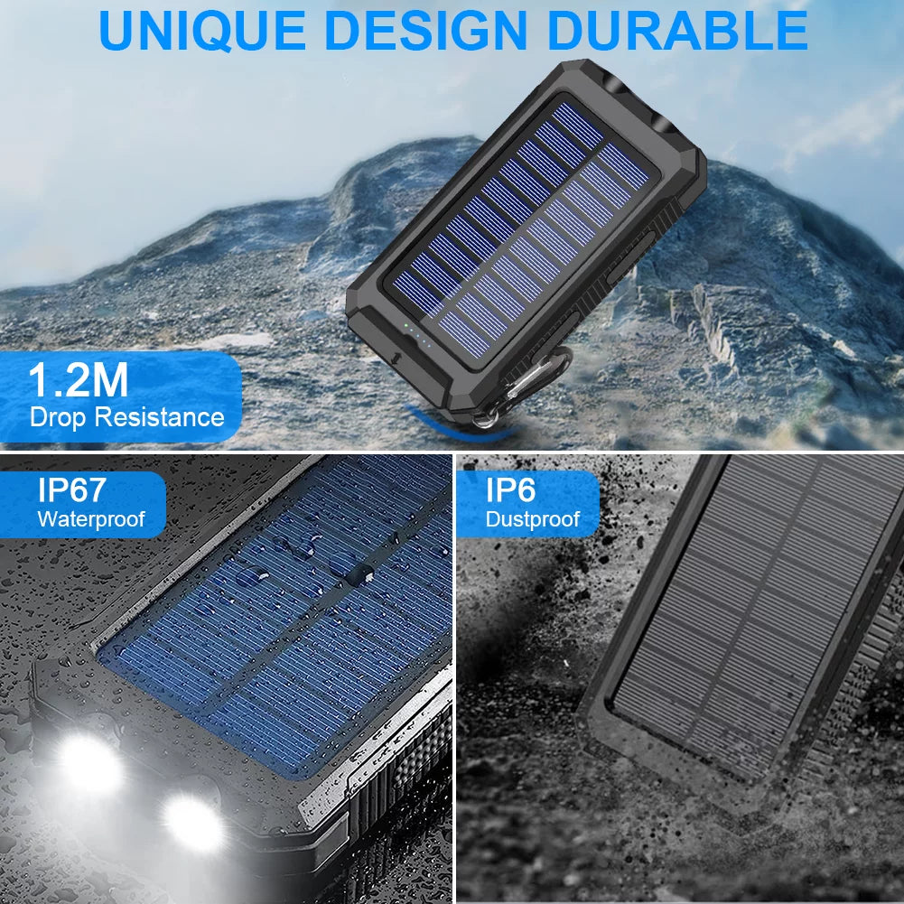 20000mAh Solar Power Bank with Dual USB Ports F980