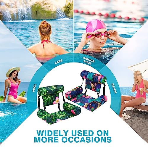 Inflatable Pool Chair Float 2 Pack Adjustable Floating Lounge Chairs O91546