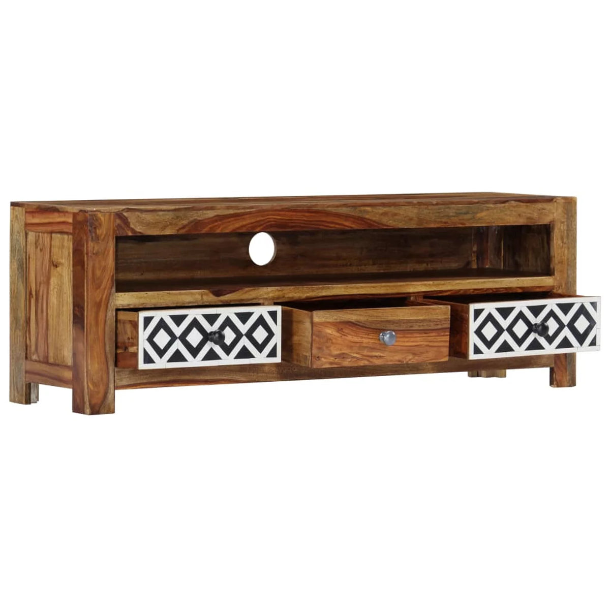 Sheesham Wood TV Stand with 3 Drawers S12685