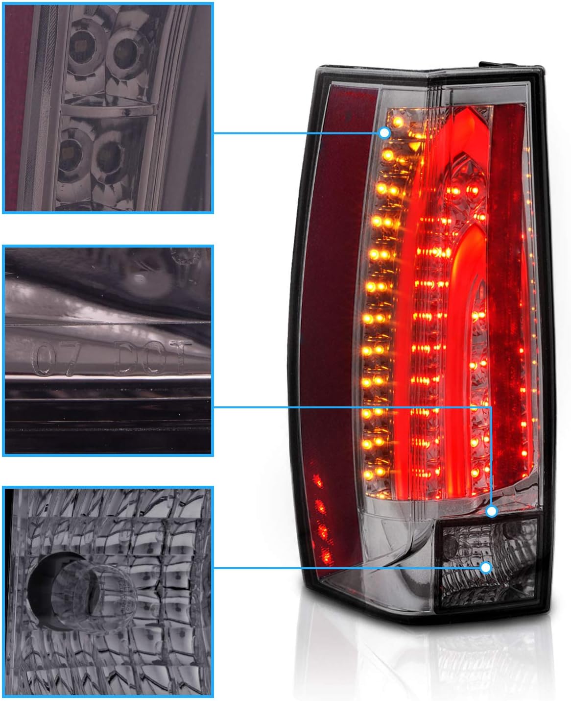 Smoke LED Tube Tail Lights Set A42023