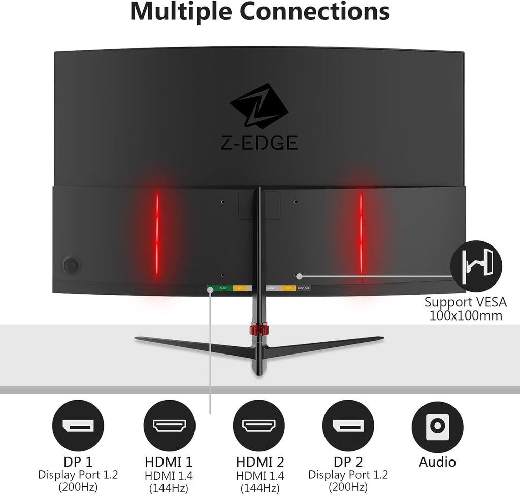 27-inch Curved Gaming Monitor 16:9 1920x1080 200/144Hz 1ms Frameless LED Monitor M333