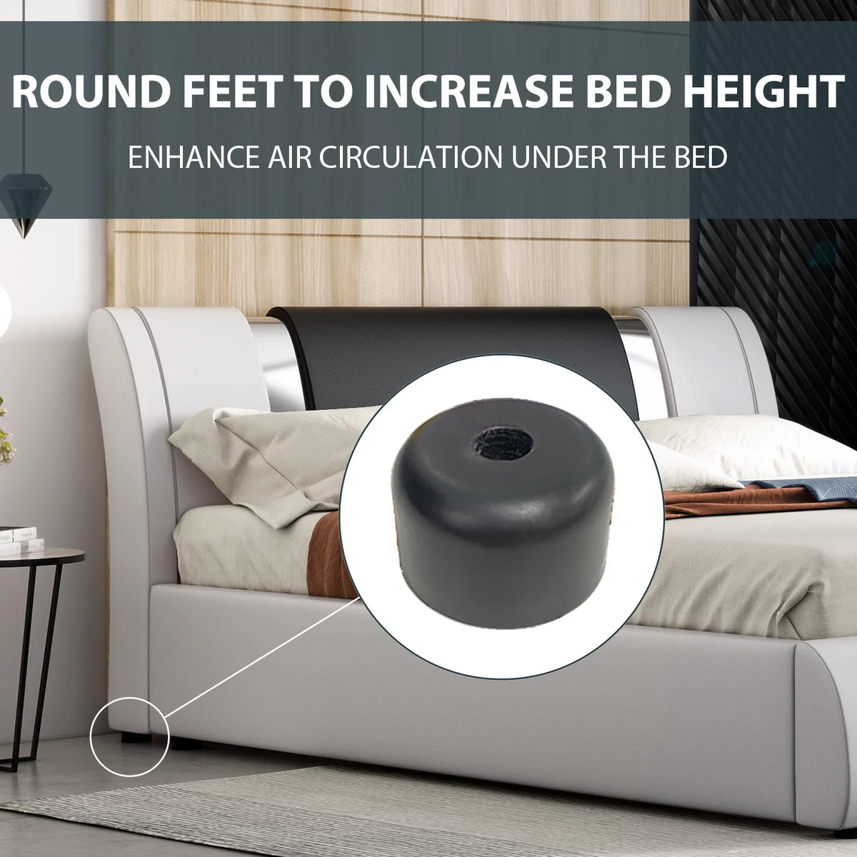 King Size Bed Frame with Adjustable Headboard C973