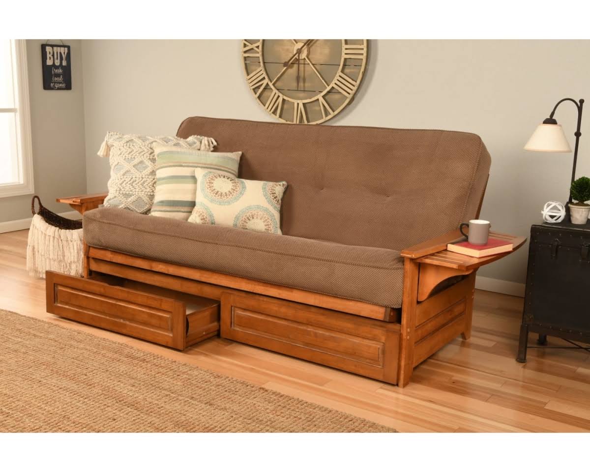 Full Futon with Mattress and Storage Drawers B7157