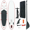 Red and White Inflatable Paddle Board Set R6537