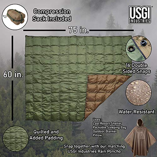 Arctic Blue Water Resistant Adventure Blanket with Compression Sack U39053