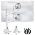 17-57 Inch Dual Ultrawide Aluminum Gas Spring Monitor Arm, Black F901706