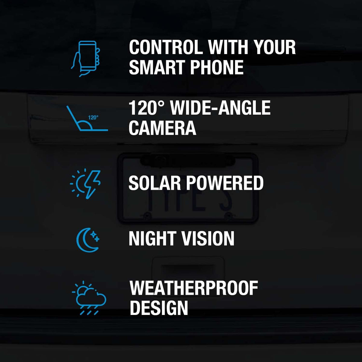 Solar Powered 1080p HD Backup Camera Y18748