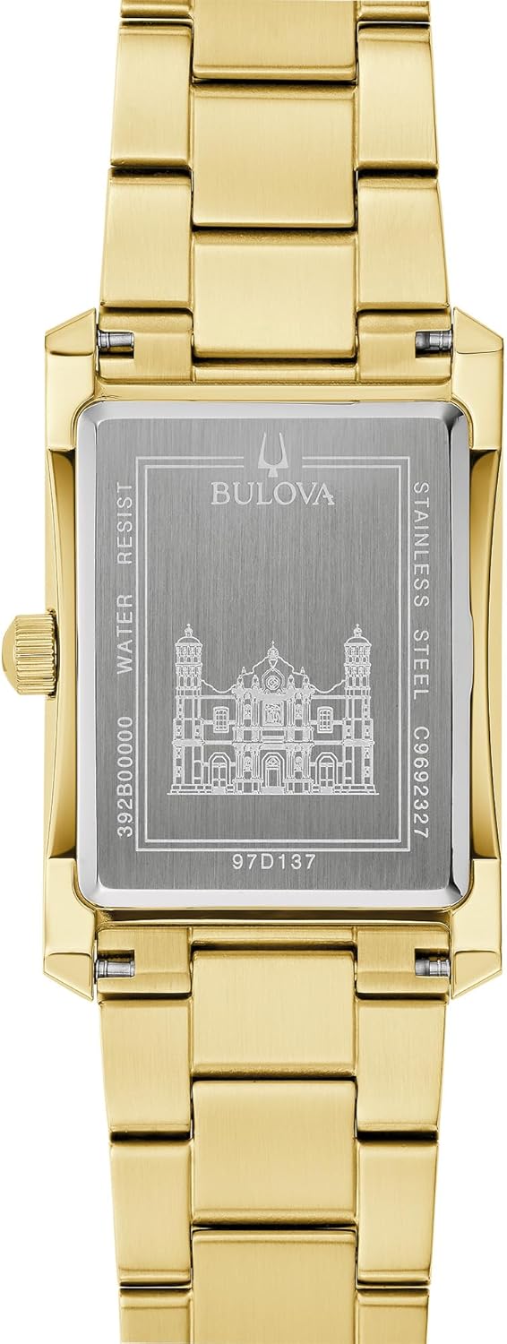 Gold Stainless Steel Quartz Watch with Diamonds U2159
