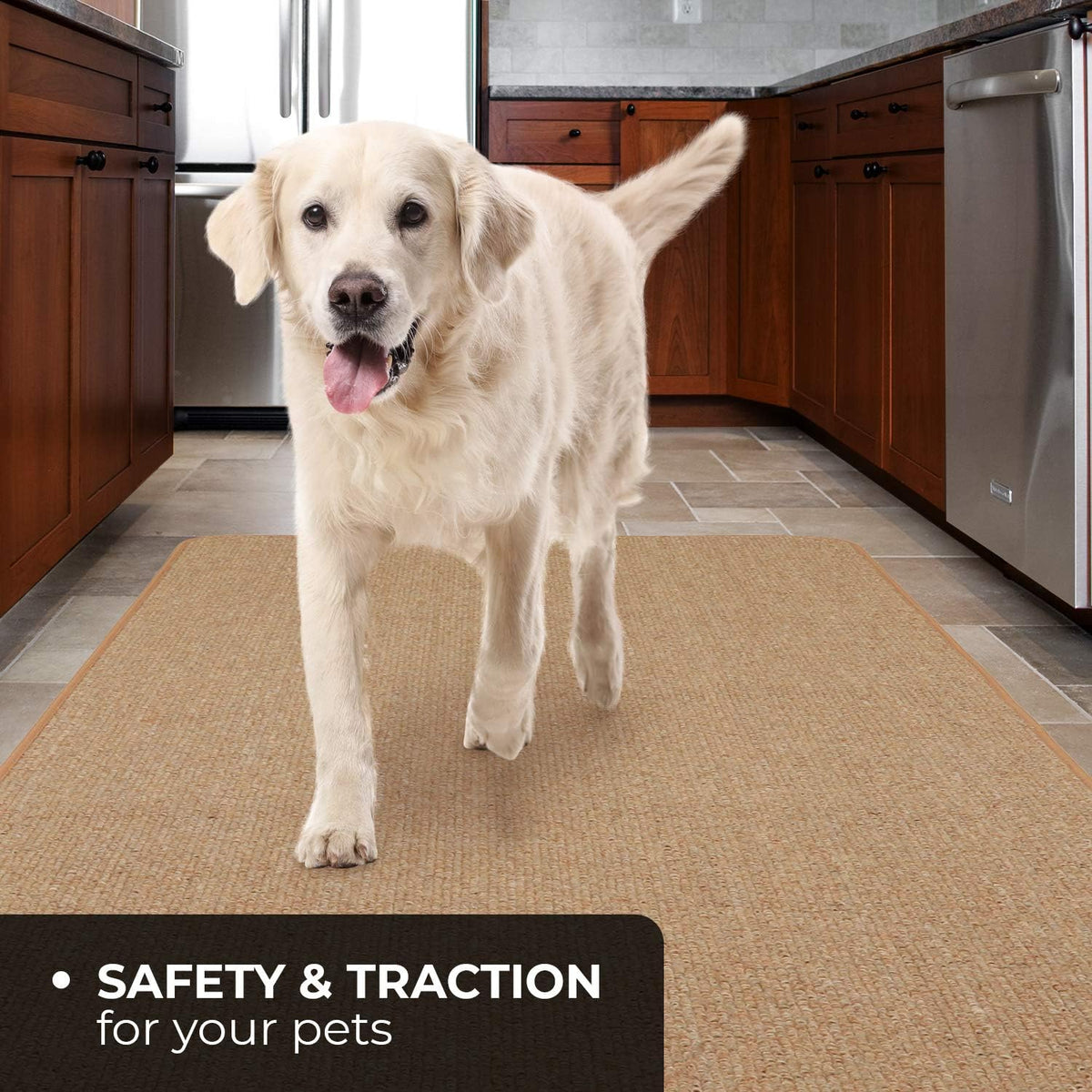 Skid-Resistant Carpet Runner Pebble Beige 24 Feet X 27 Inches P955045