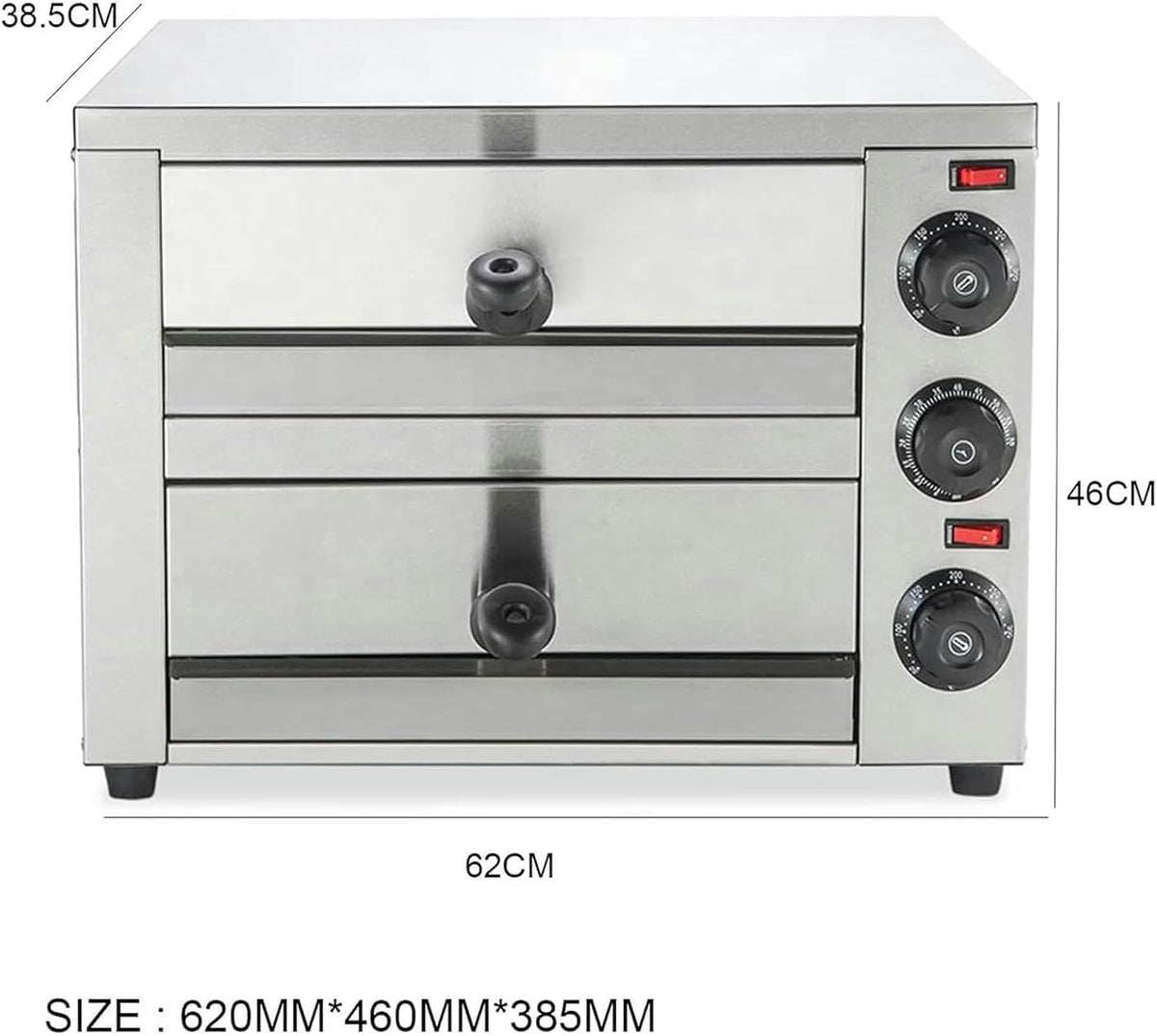 2-Layers Stainless Steel Electric Pizza Oven J6945