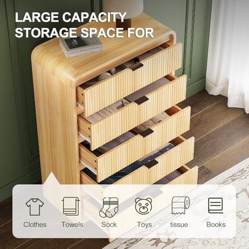 Natural Oak 5 Drawer Wood Dresser Z61746