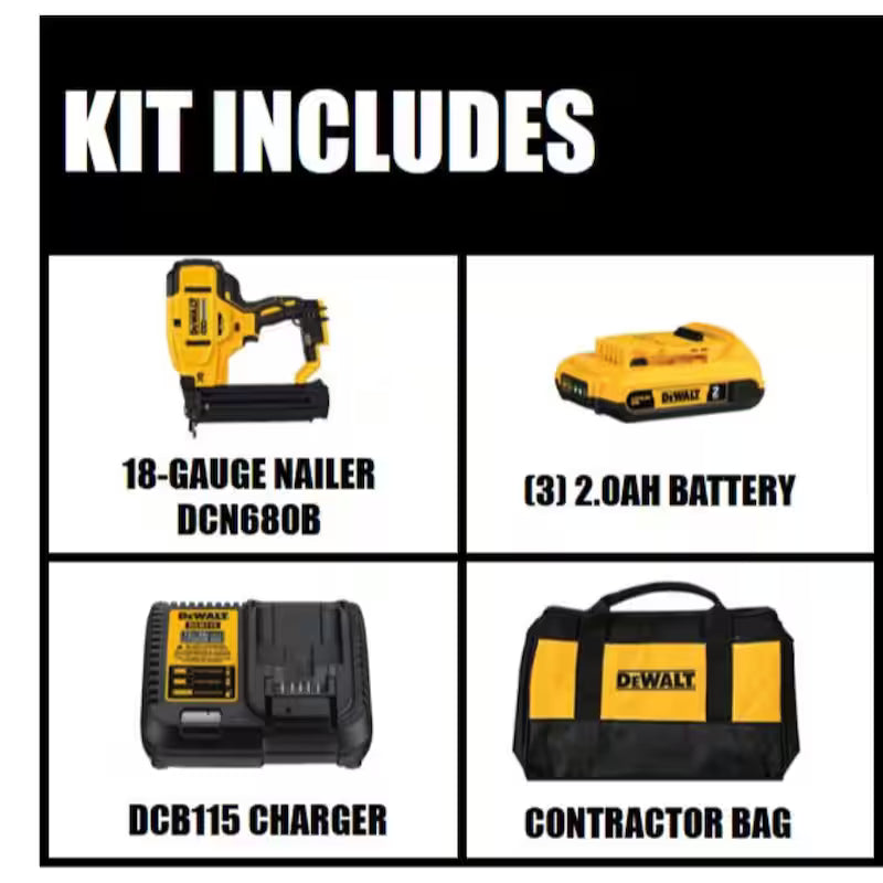 18-Gauge Cordless Brad Nailer Kit with 2.0Ah Batteries A7178