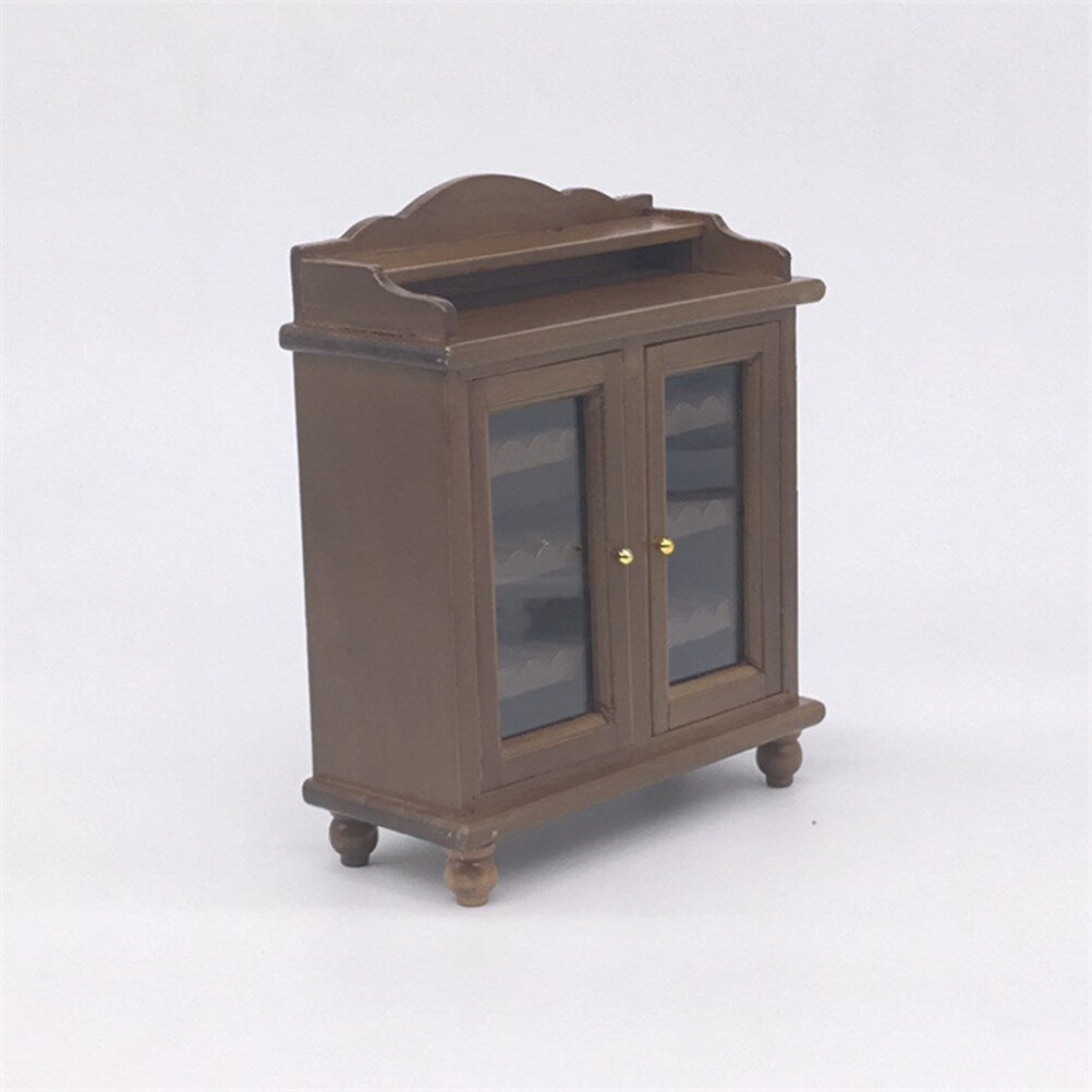 Mini Wooden Wine Cabinet Model (Walnut Color) S4252