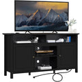 Black TV Stand with Power Outlet L738793