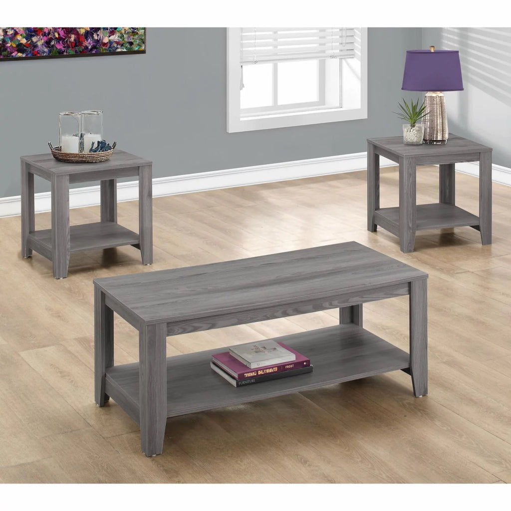 3 Pc Grey Laminate Table Set F213699