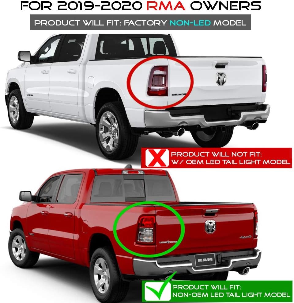 Chrome LED Tail Lights for 2019-2021 Ram 1500 R7295