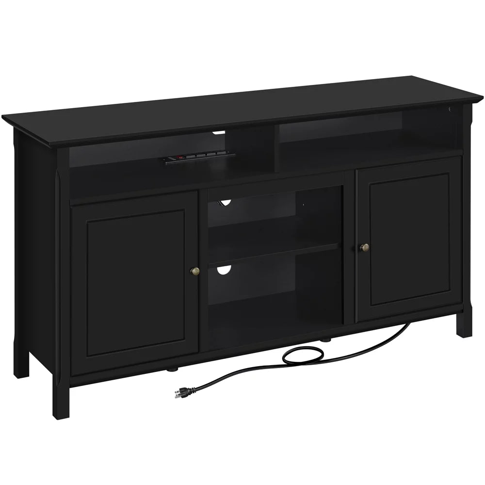 Black TV Stand with Power Outlet L738793