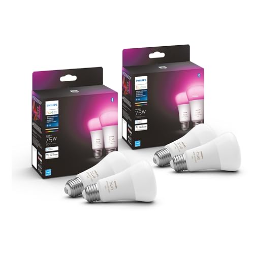 75W A19 White and Color Ambiance LED Smart Bulb Pack of 4 C44378