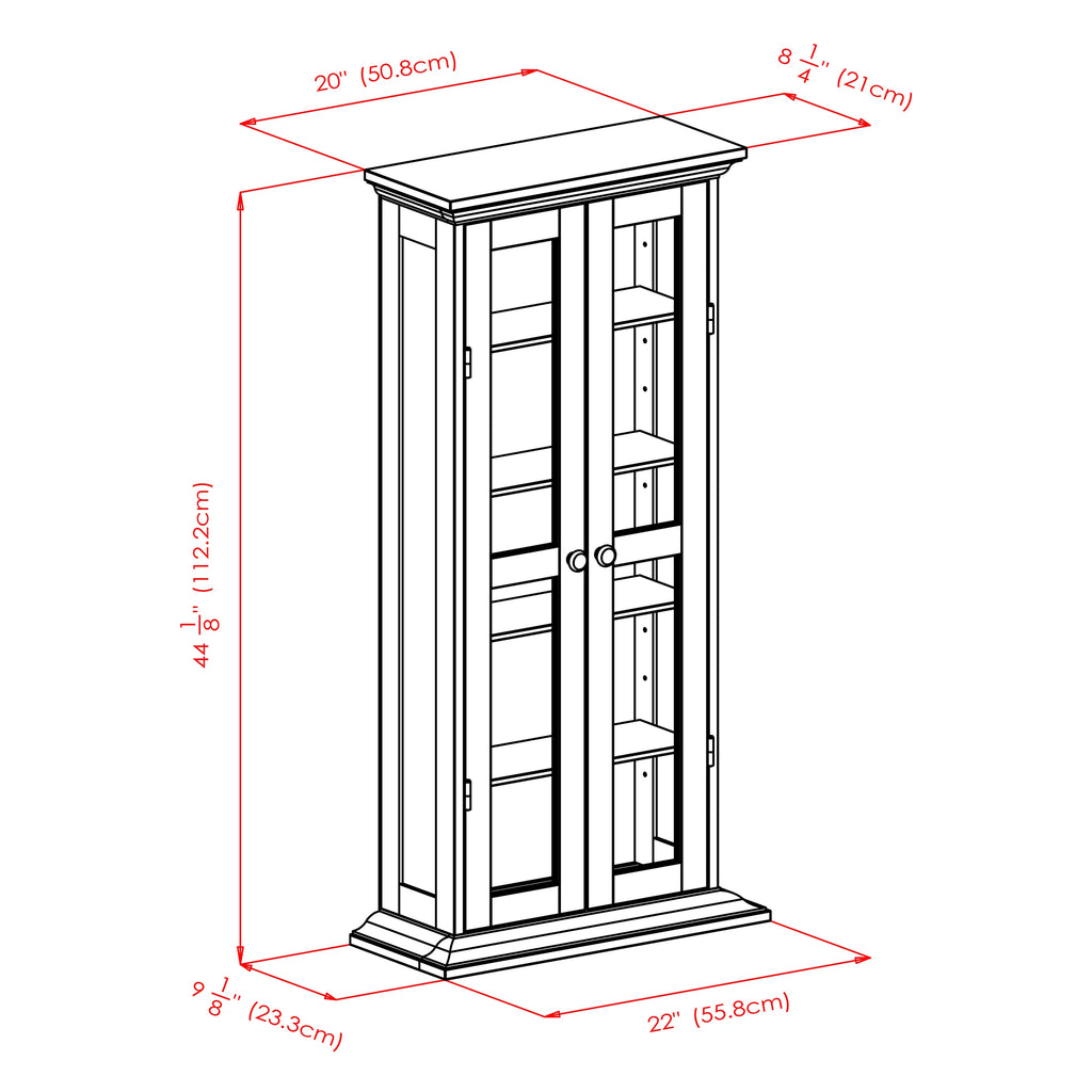 Walnut Finish Wood Media Cabinet G3878