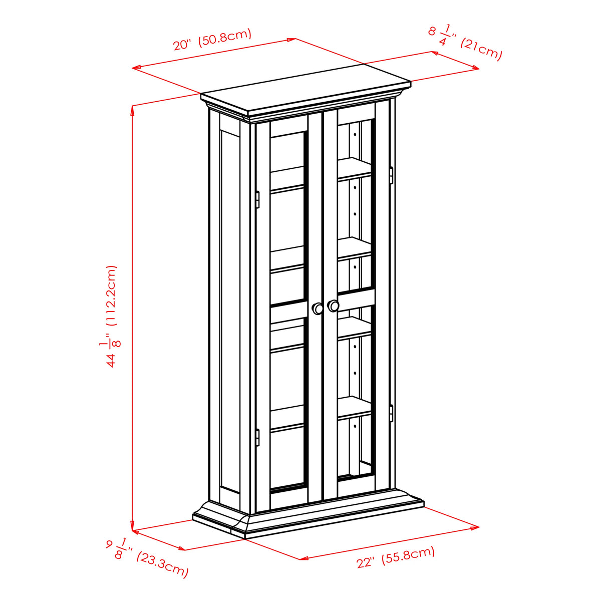 Walnut Finish Wood Media Cabinet G3878