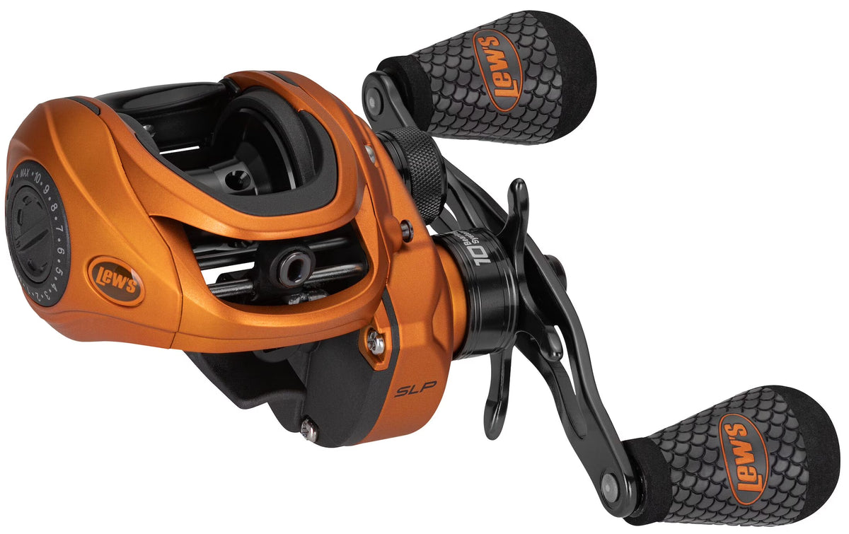 Baitcast Fishing Reel, Left-Hand Retrieve, 7.5:1 Gear Ratio, 10 Bearing System, Orange P57164