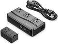 220V to 110V Voltage Converter with 6A 4-Port USB Charging, Black, Pack of 2 Z5569
