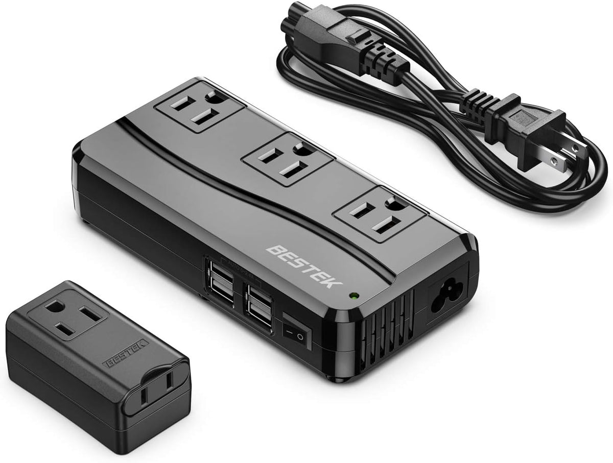 220V to 110V Voltage Converter with 6A 4-Port USB Charging, Black, Pack of 2 Z5569