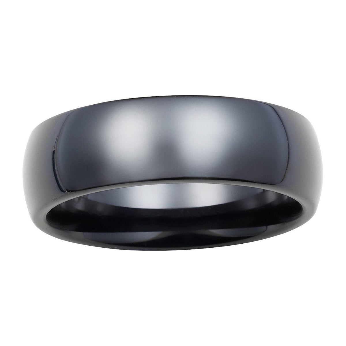 Black Ceramic Wedding Band Ring H664
