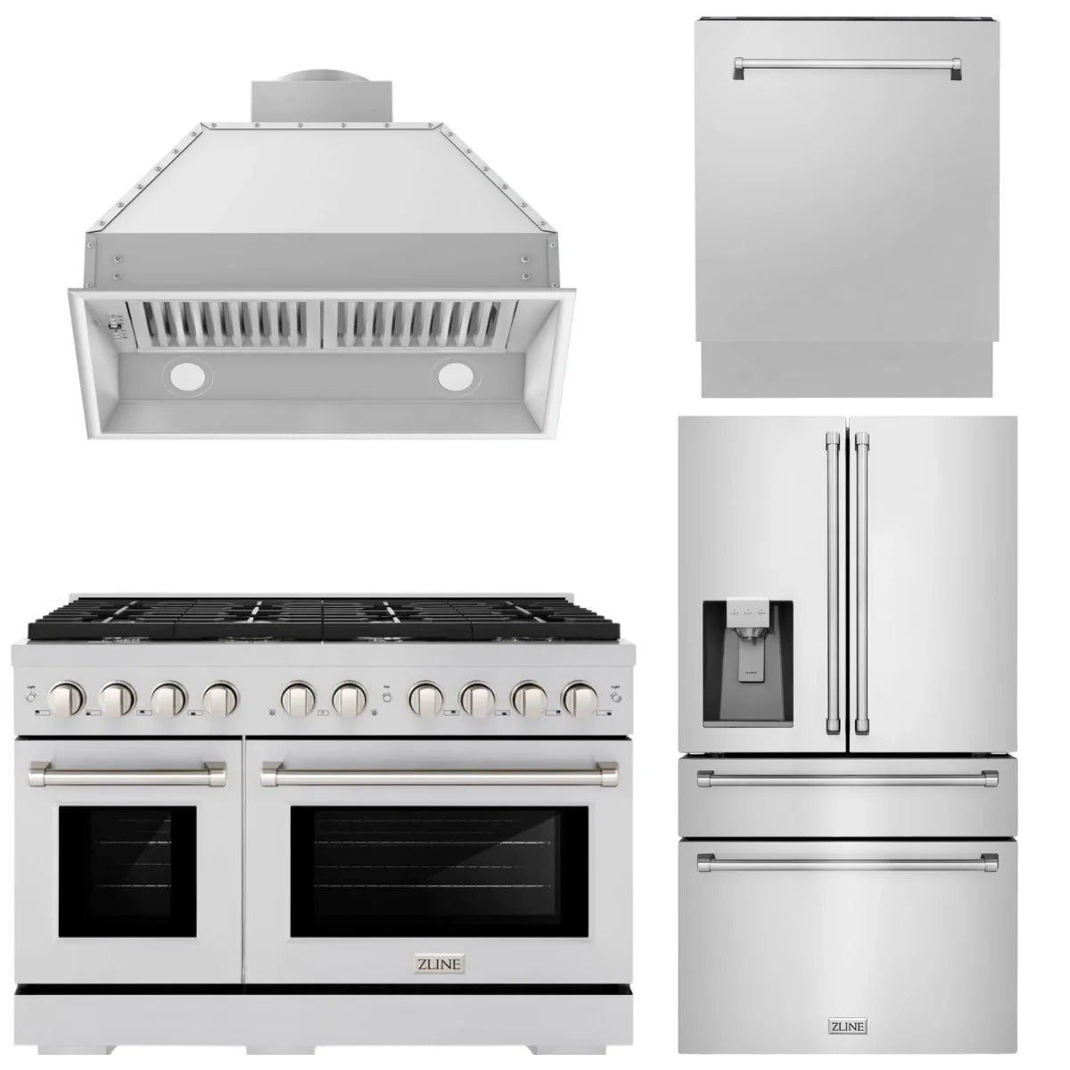 48 Gas Range, Range Hood Insert, Refrigerator with Water and Ice Dispenser and Dishwasher G276618