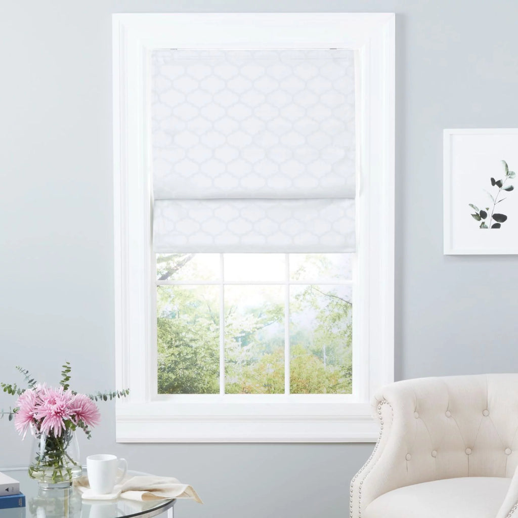 White Blackout Roman Shade S16798