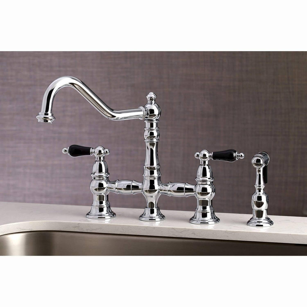 Polished Chrome Kitchen Faucet with Brass Sprayer F457761