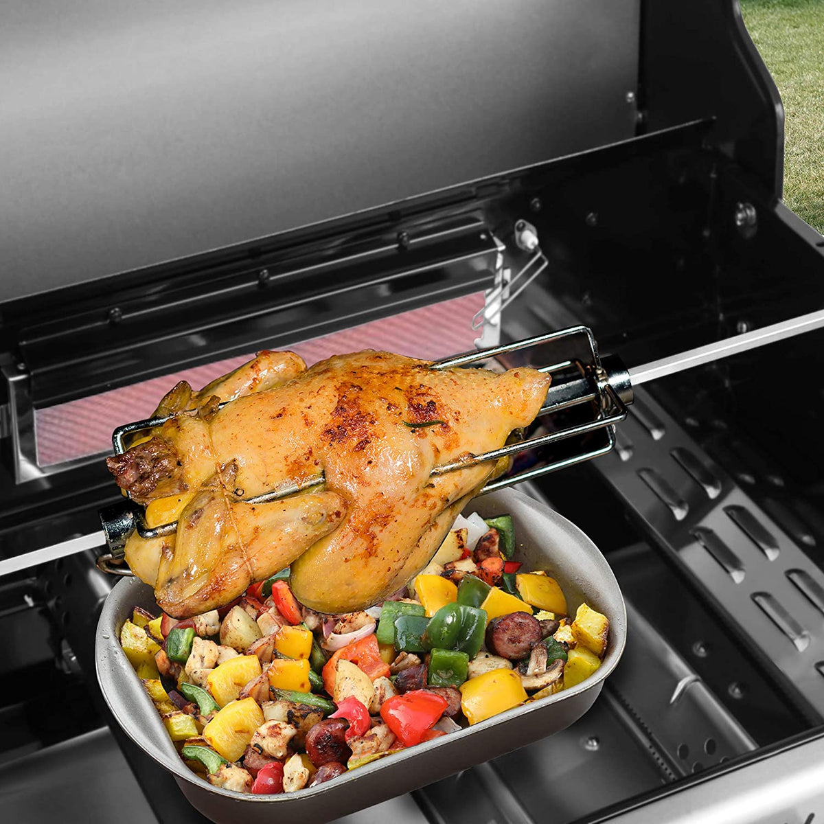 5-Burner Propane Gas Grill with Rotisserie Kit X727054