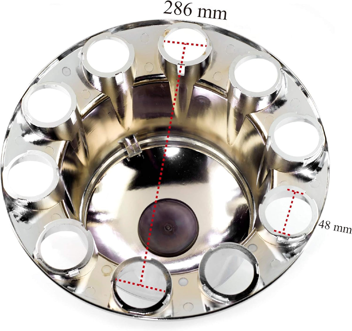 1PC Chrome Axle Wheel Cover Hub Caps Kit with Screw-on Lug Nuts for Semi Truck H723147