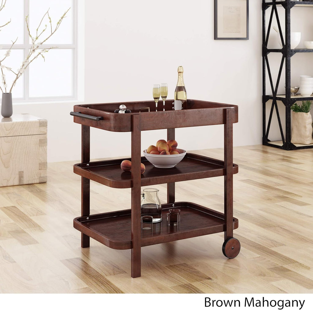 3-Tier Solid Acacia Wood Bar Cart B276