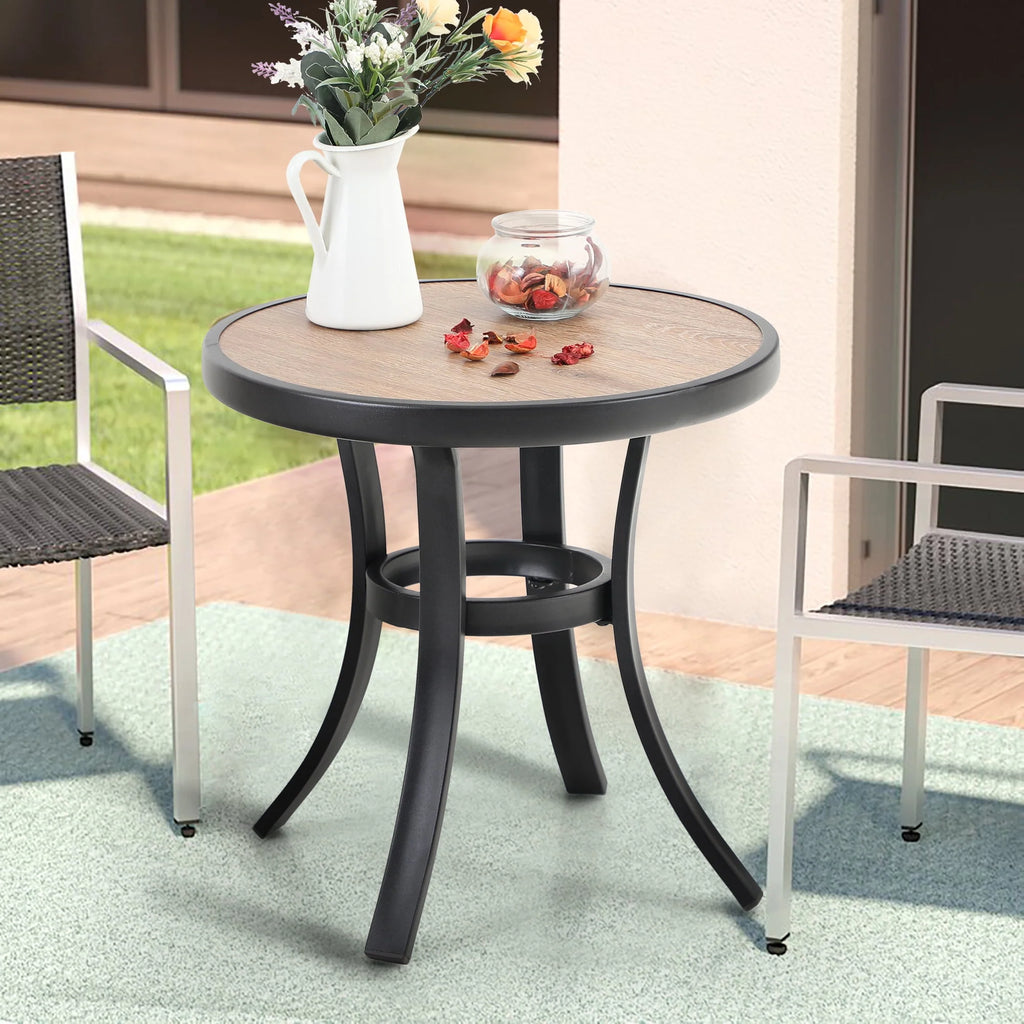Black Round Metal Outdoor Side Table N25296
