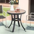 Black Round Metal Outdoor Side Table N25296