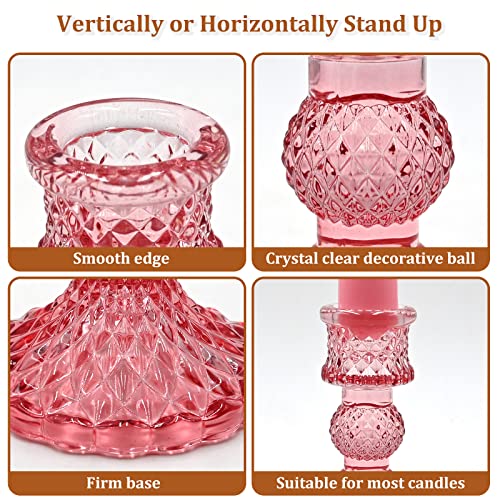 Glass Candlestick Holders Set of 6 C328
