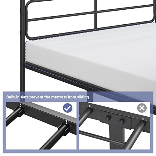 White Metal Twin Bed Frame with Headboard Y4975