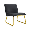 Black Armless Sofa Chair with PU Backrest and Golden Metal Legs G524791