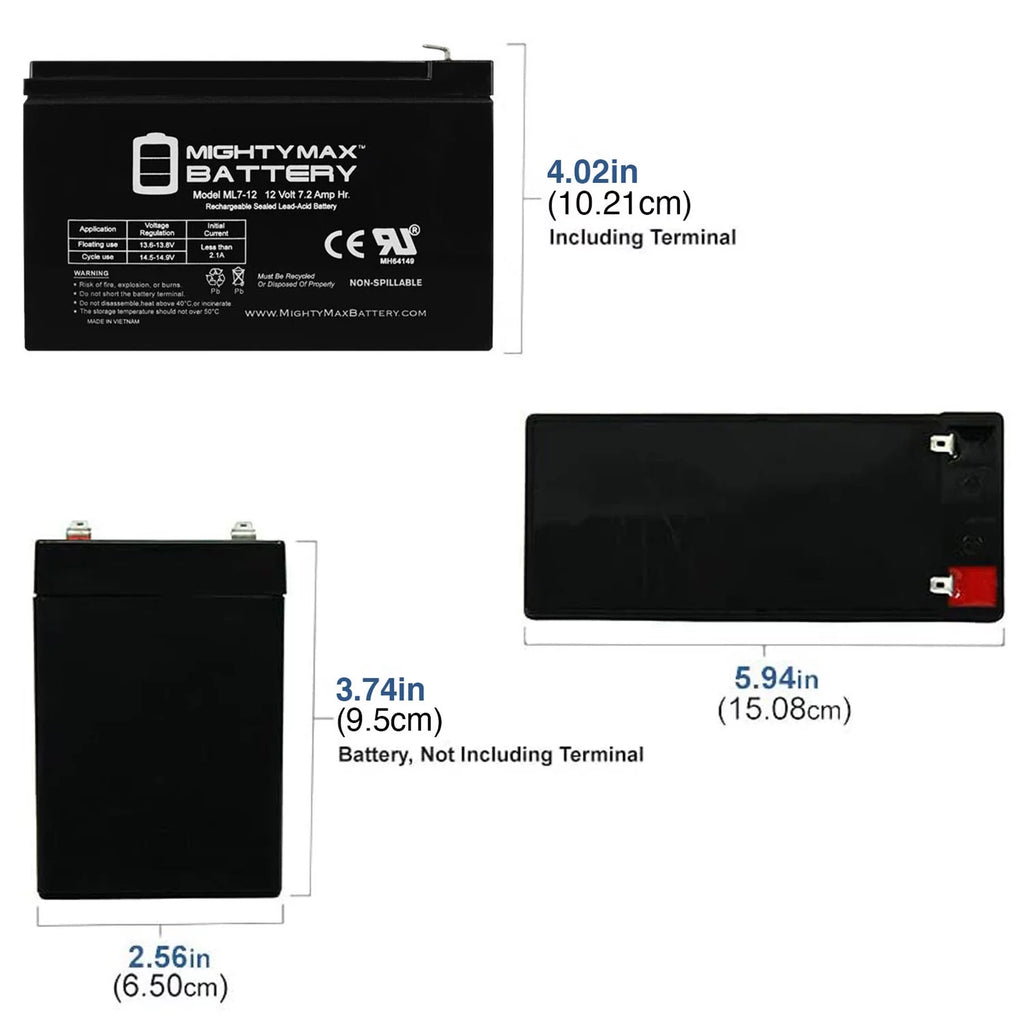 12 Volt 7 Amp Hour Alarm Battery S123846