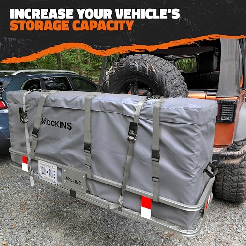 60"x20"x6" Folding Trailer Hitch Cargo Carrier with Waterproof Cargo Bag T174622