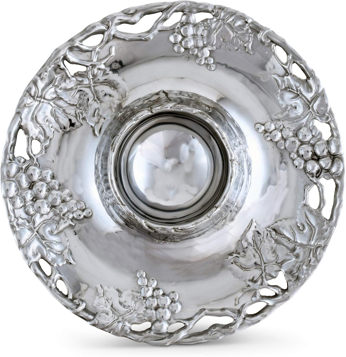 Metal Grape Chip and Dip Platter, 14 inch Diameter O16099