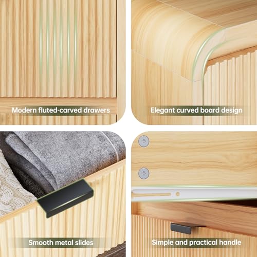 Natural Oak 5 Drawer Wood Dresser Z61746