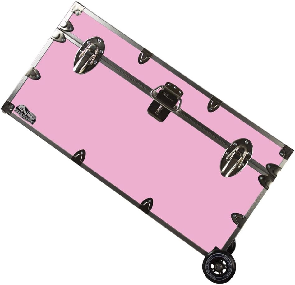Lockable Trunk Footlocker with Wheels 32 x 18 x 16.5 Inches W81936