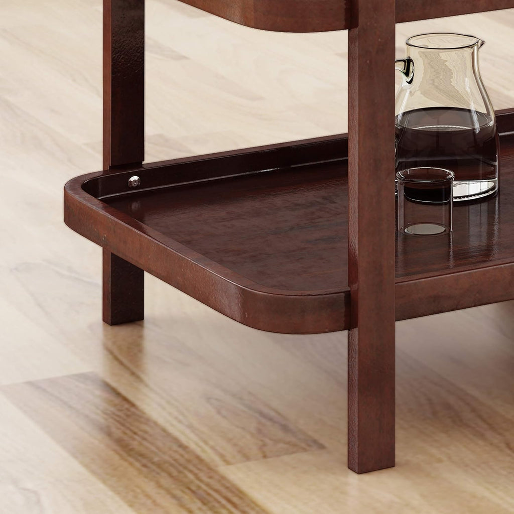 3-Tier Solid Acacia Wood Bar Cart B276
