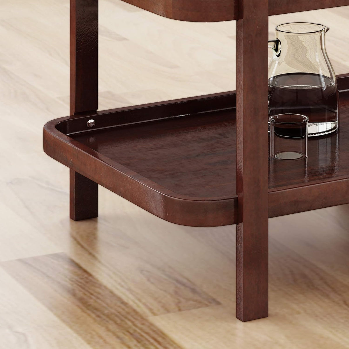 3-Tier Solid Acacia Wood Bar Cart B276