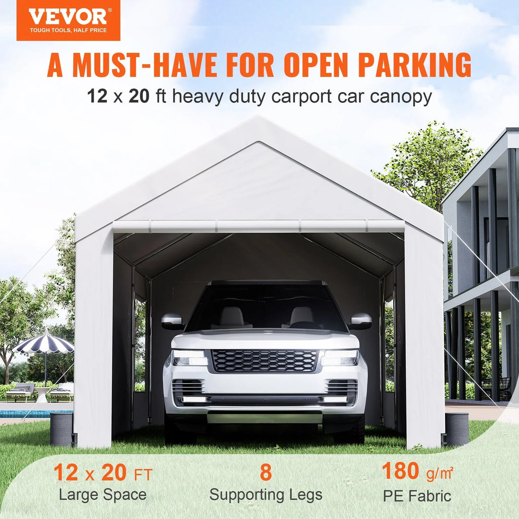 Heavy Duty Car Canopy with Roll-up Ventilated Windows B8354